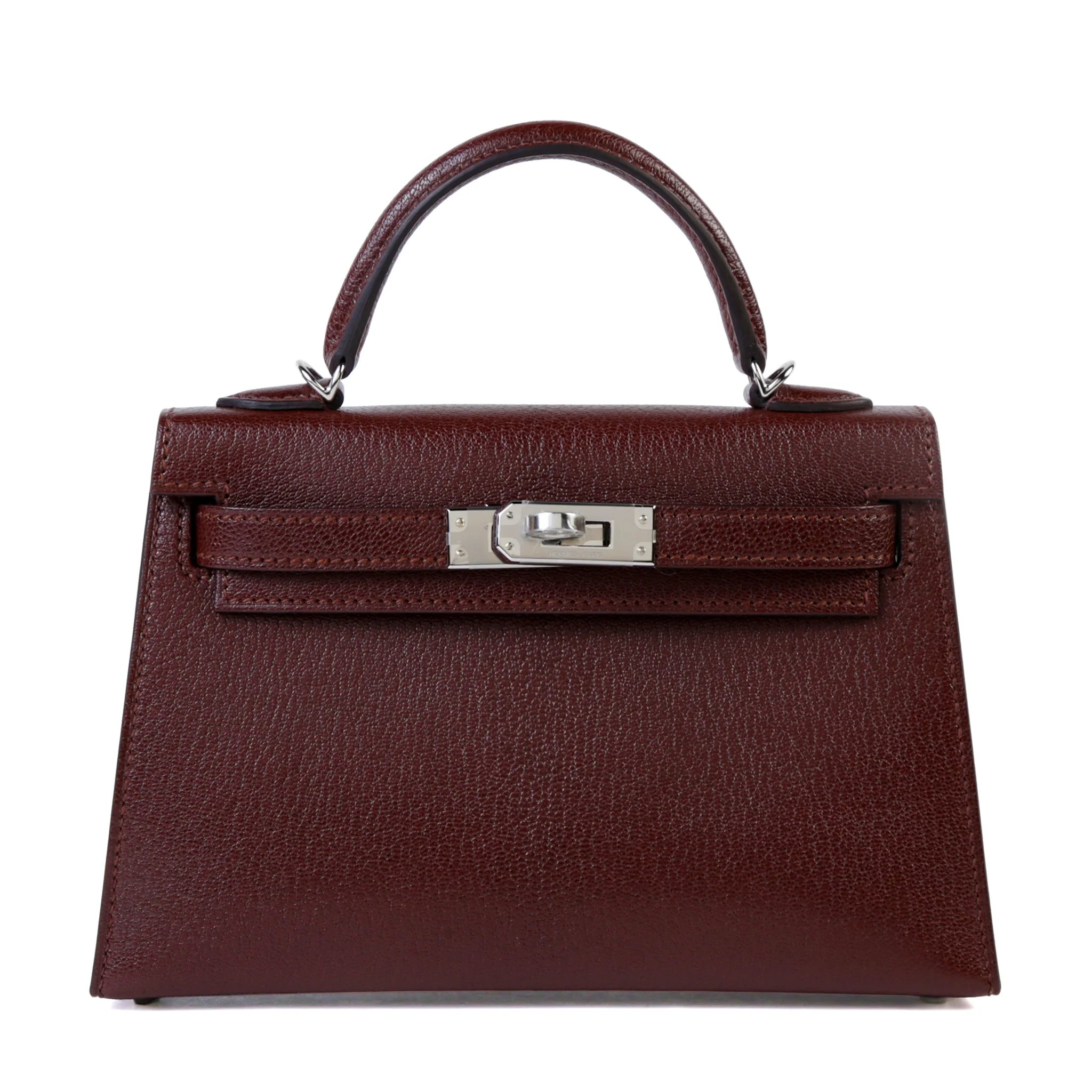 Brand New ( Rank N ) HERMÈS Mini Kelly II Clou De Coeur Terre (4D) Chamkila Palladium hardware G (2026)