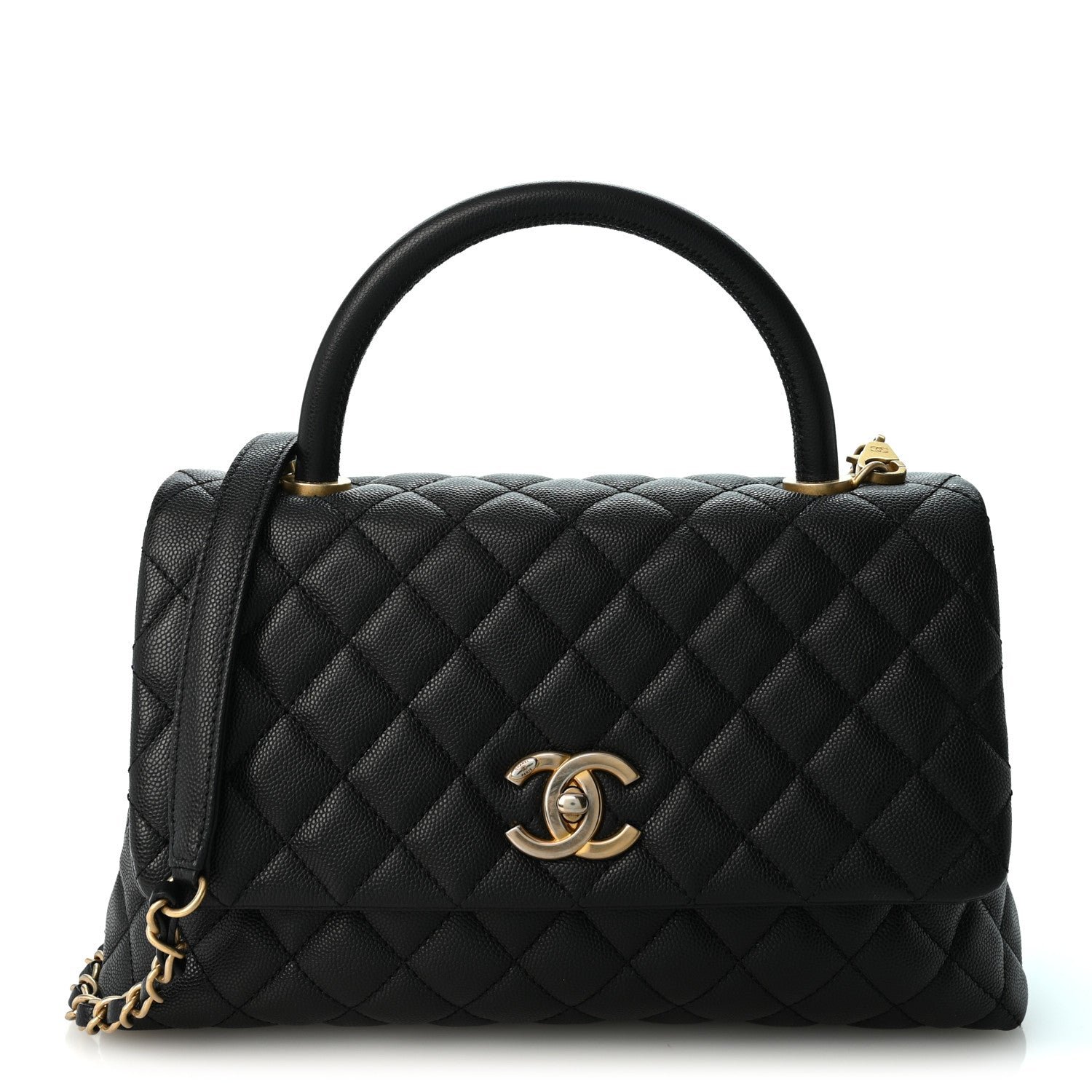Chanel Caviar Quilted Small Coco Handle Flap Black