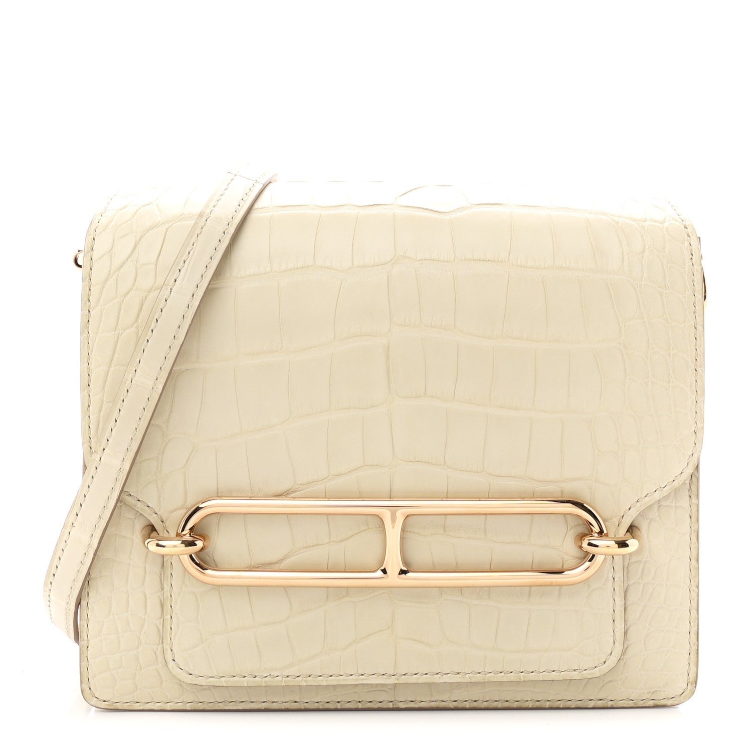 Hermes Matte Alligator Mini Sac Roulis Beton