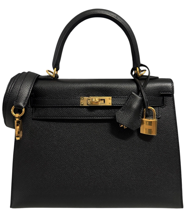 Hermes Black Epsom Sellier Kelly 25 Gold Hardware, 2020