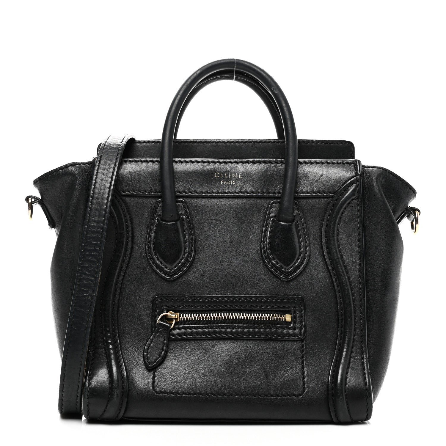 Celine Smooth Calfskin Nano Luggage Black