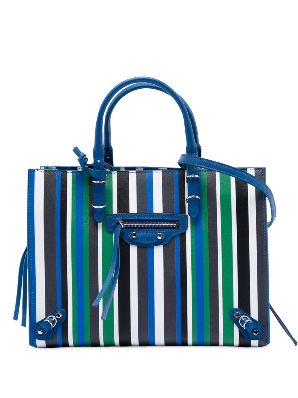2017 Mini Leather Striped Papier A6 Zip Around satchel