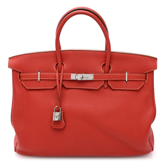 Hermes Taurillon Clemence Birkin 40 Sanguine