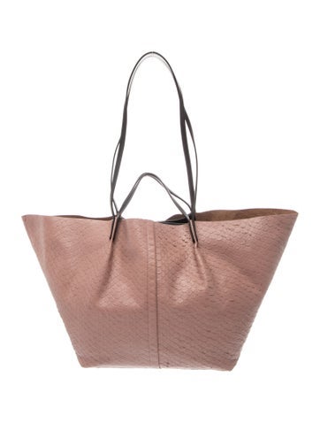 Embossed Leather Bucket Bag