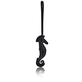 Hermes Black Milo Lambskin Seahorse Charm, 2023