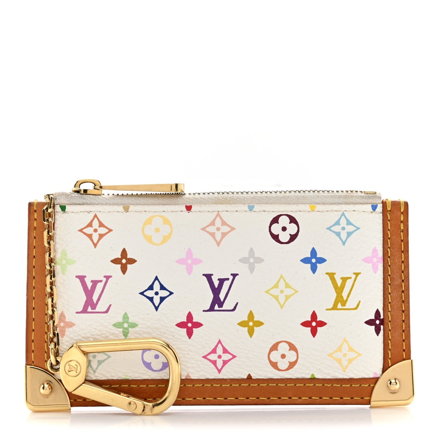 Louis Vuitton Monogram Multicolor Key Pouch White