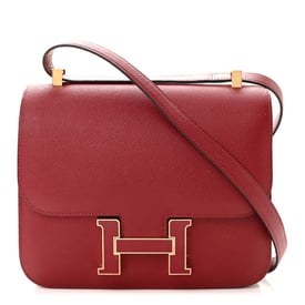 Hermes Epsom Enamel Constance 24 Rouge Grenat