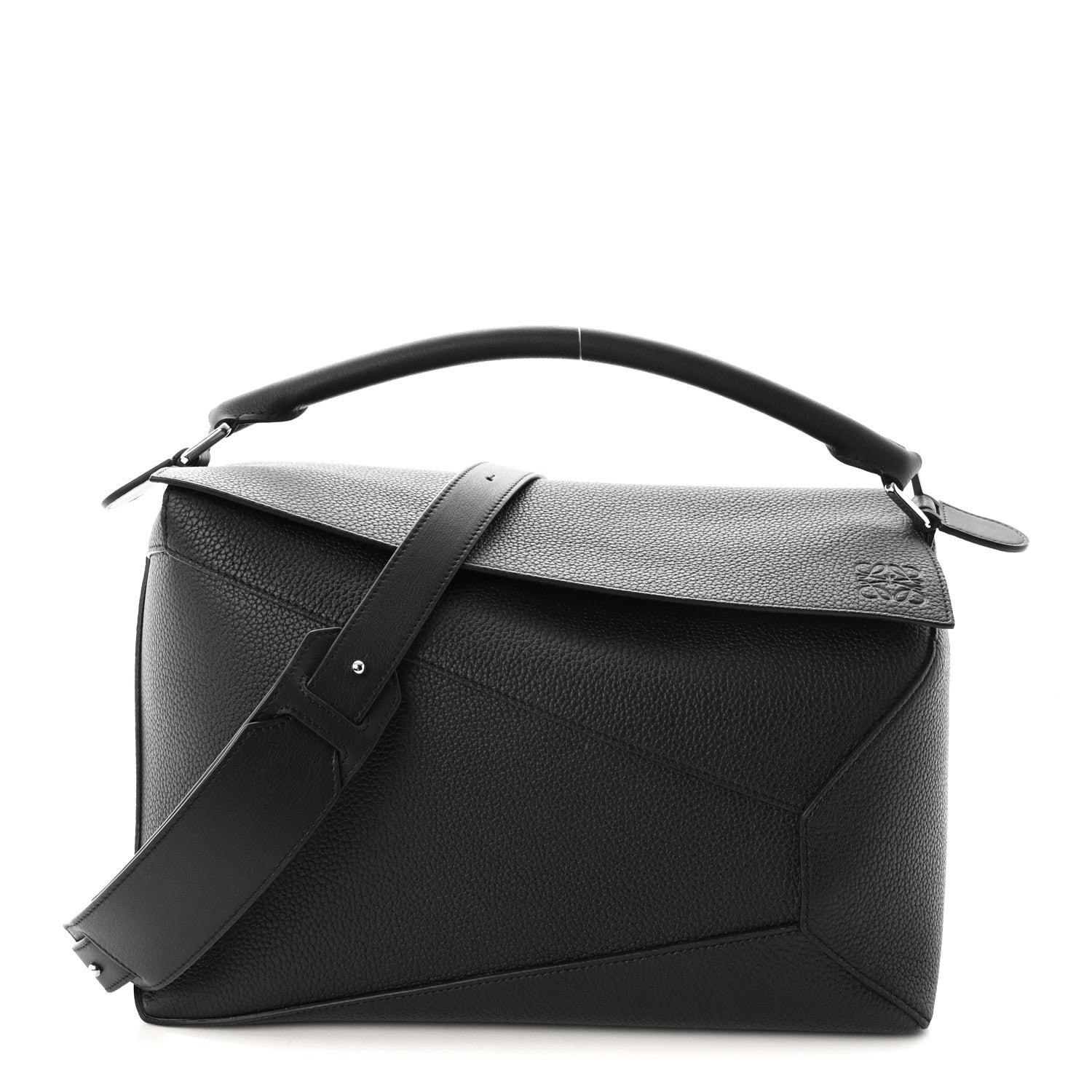 Loewe Loewe Grained Calfskin Large Puzzle Bag Black