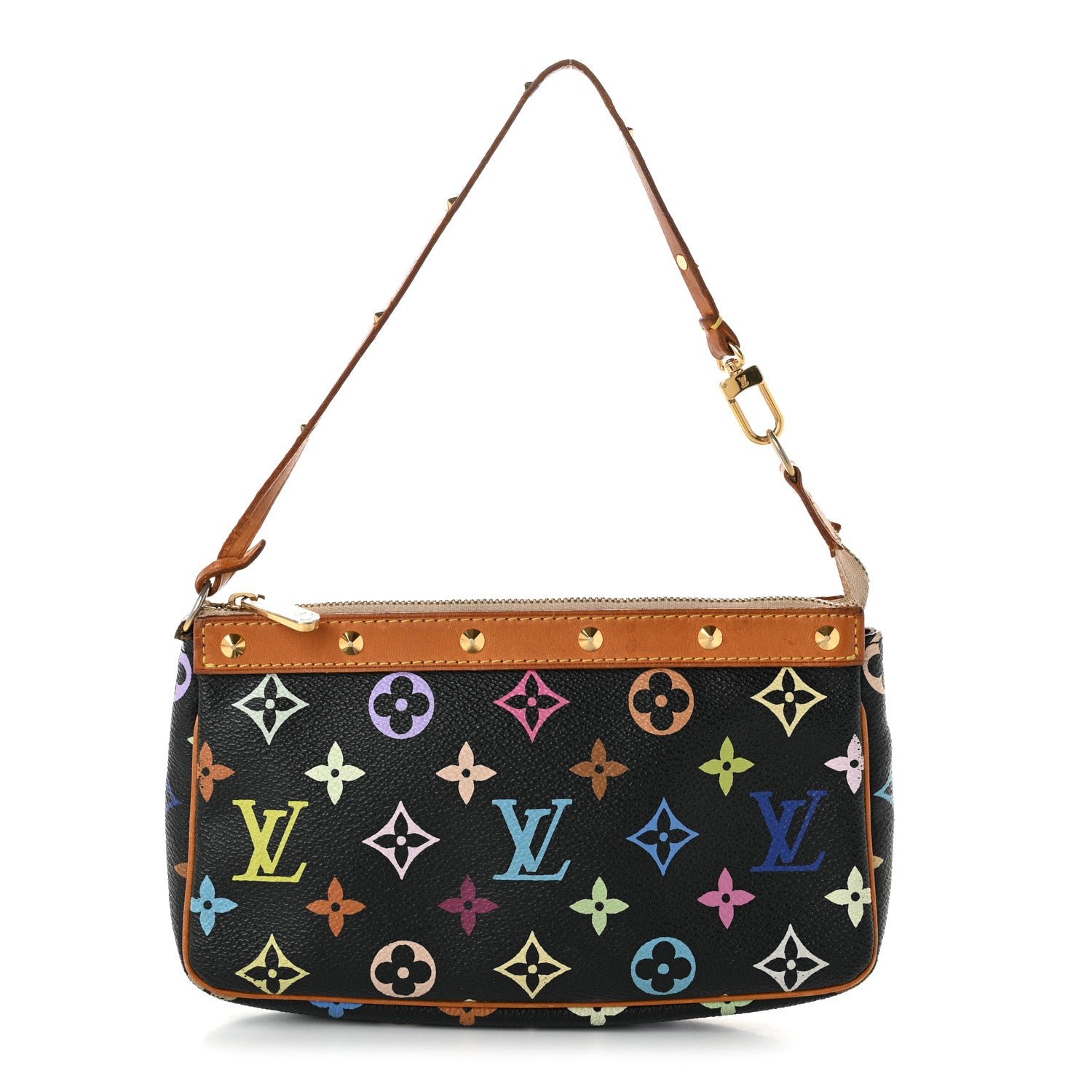 Louis Vuitton Monogram Multicolor Pochette Accessories Black