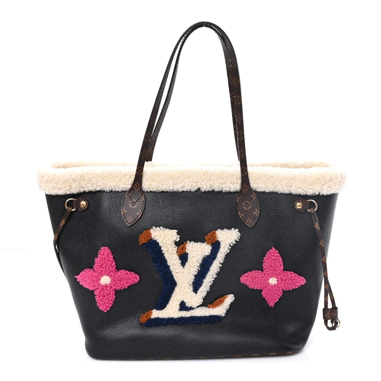 Louis Vuitton Calfskin Monogram Teddy Neverfull MM Black