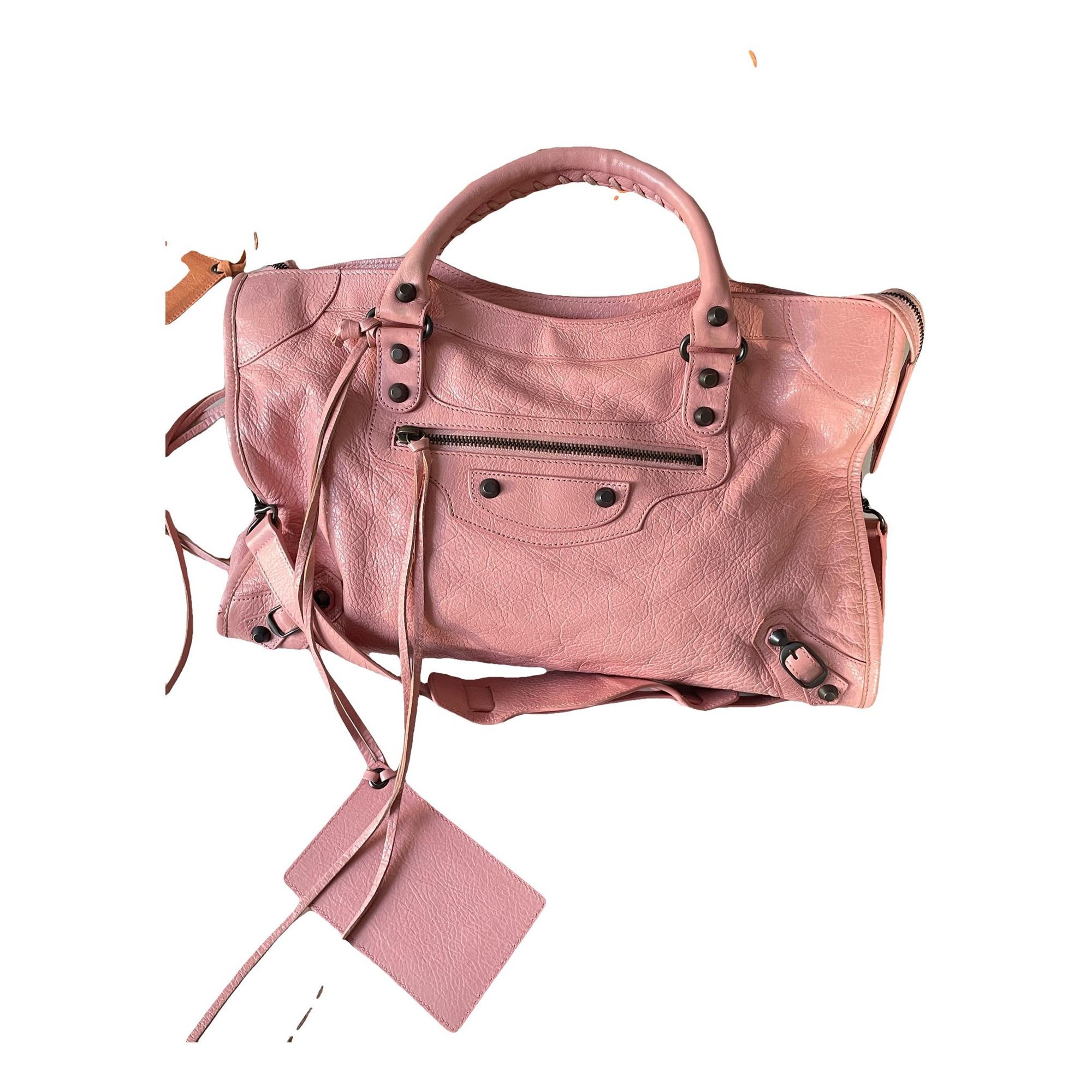 City leather handbag