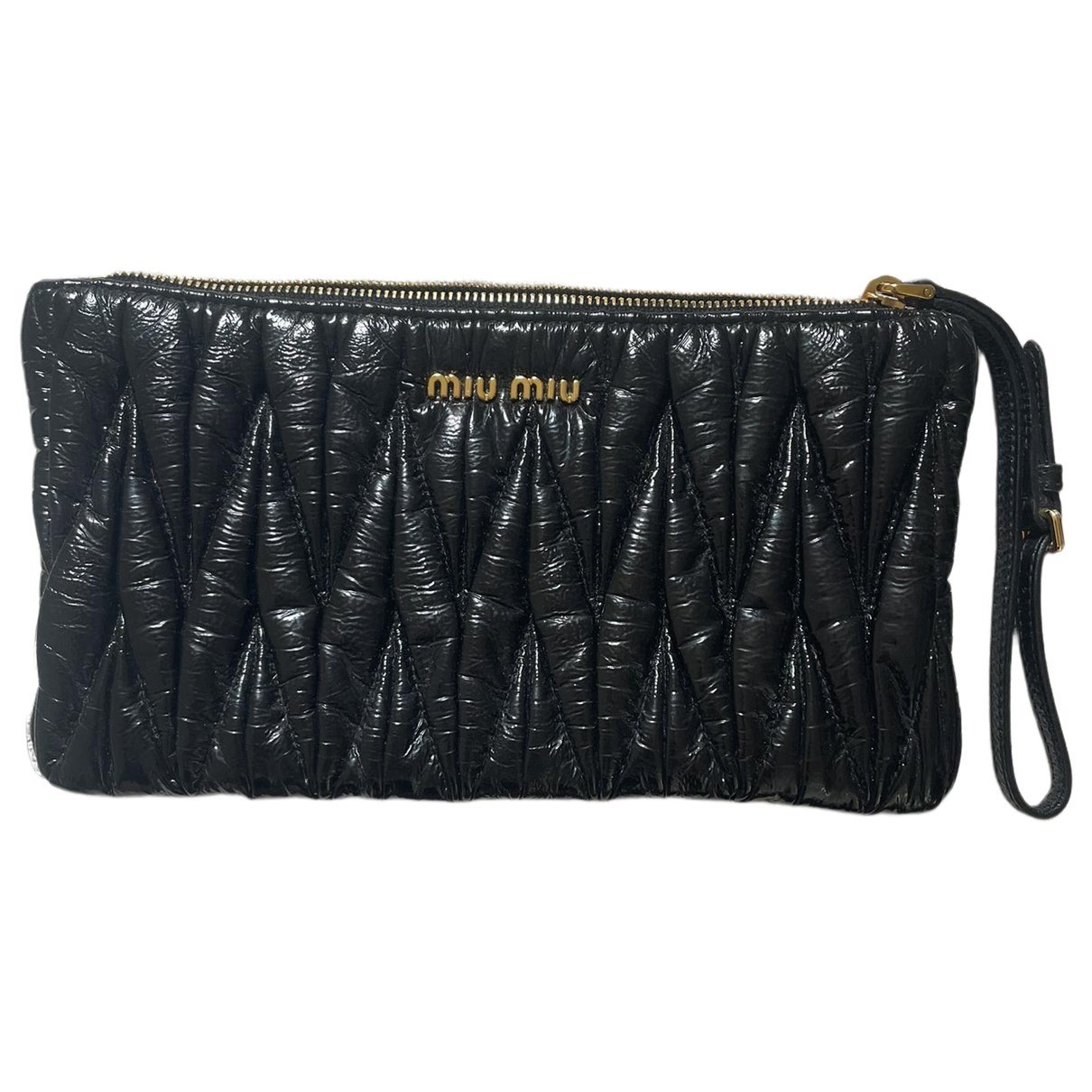 Patent leather clutch bag