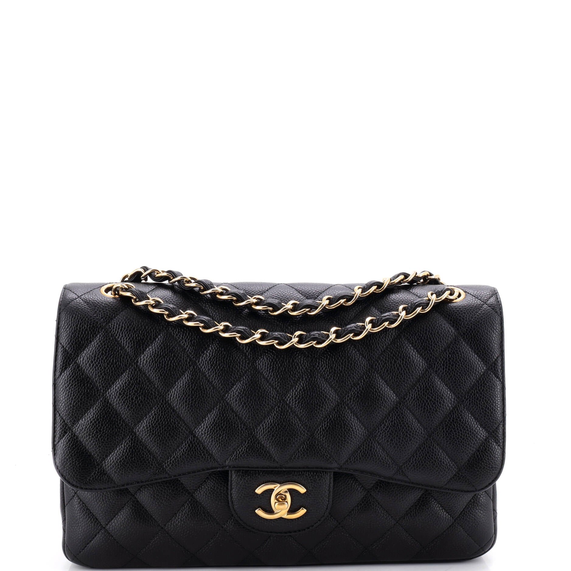 Vintage Classic Double Flap Bag Quilted Caviar Jumbo