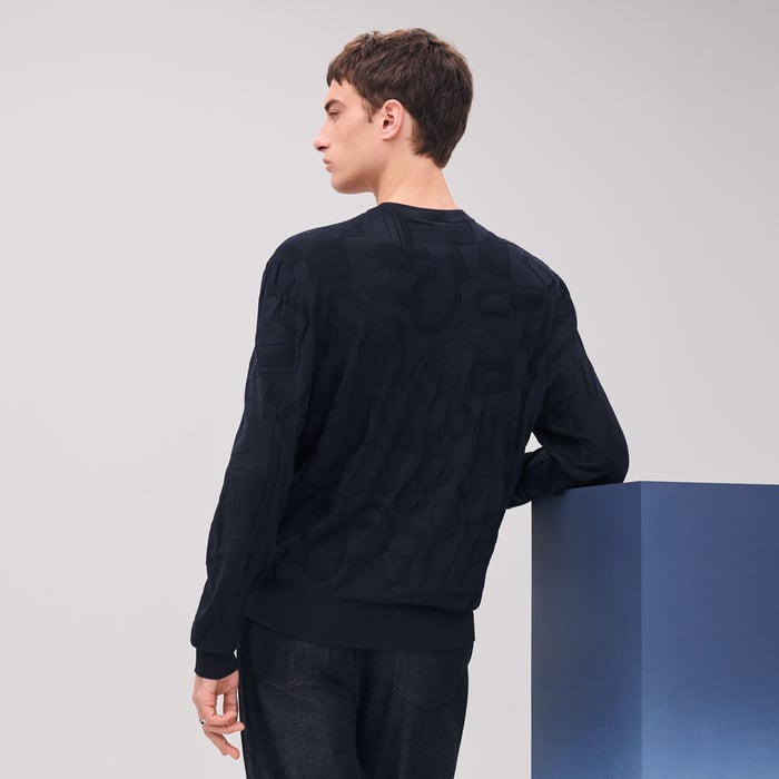 Marine "Fragments Equestres" Crewneck Sweater