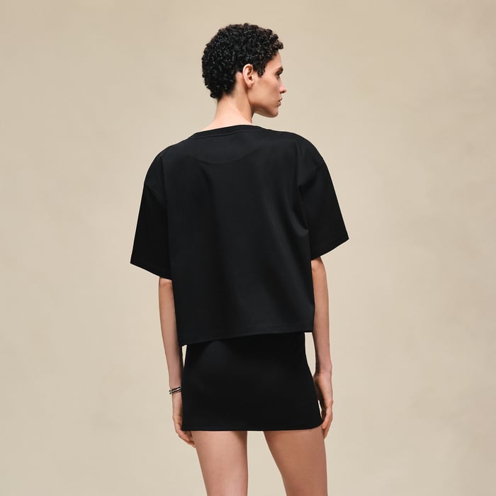 Noir T-shirt Boxy Cartouche