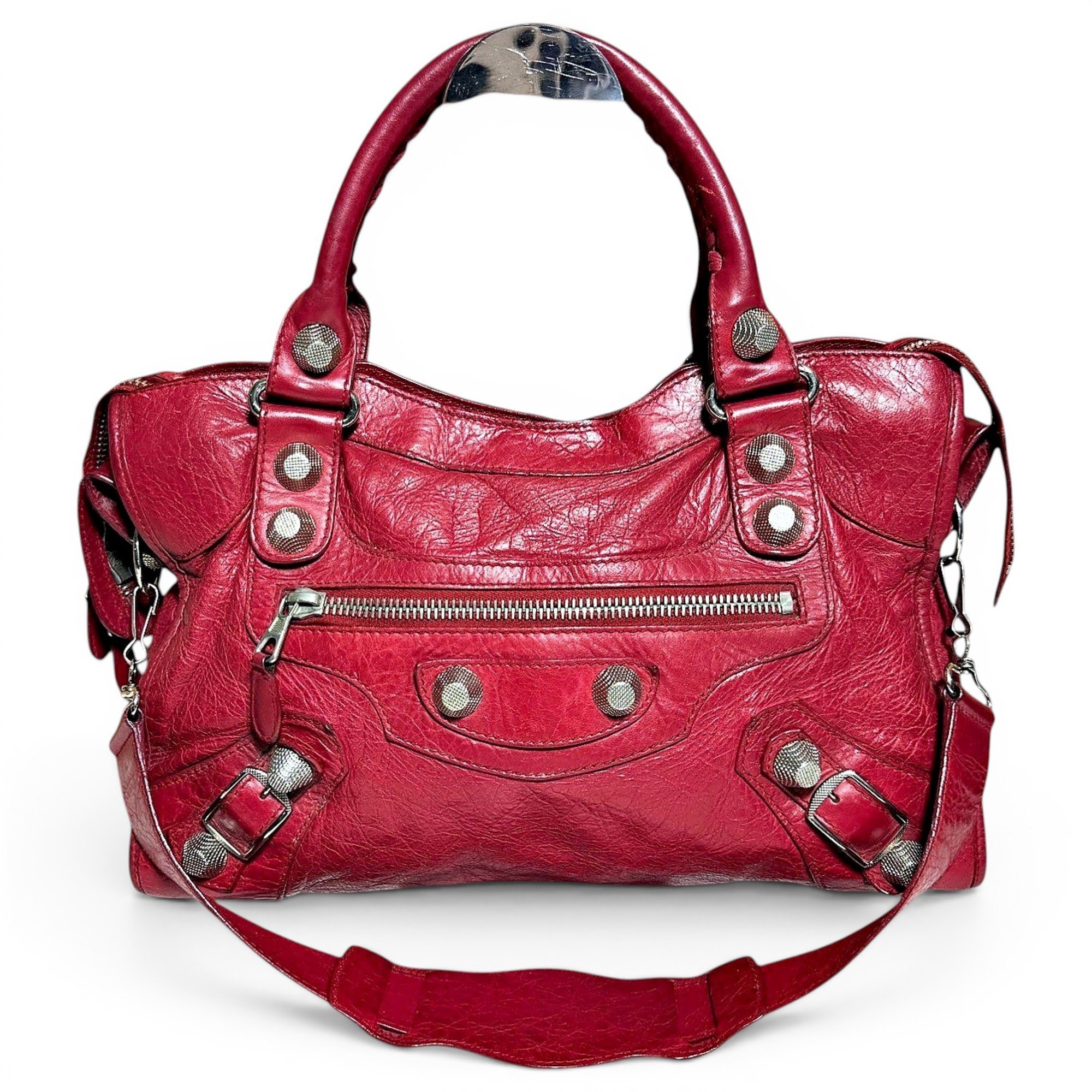 City leather handbag