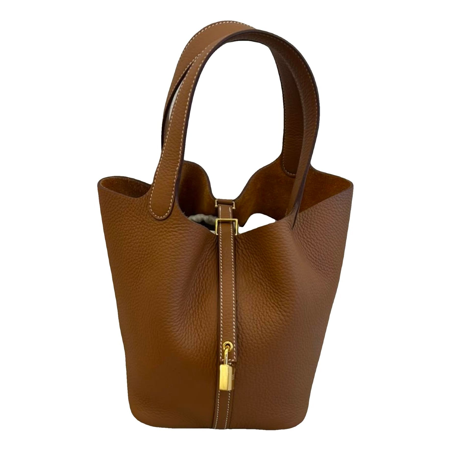 Picotin leather tote