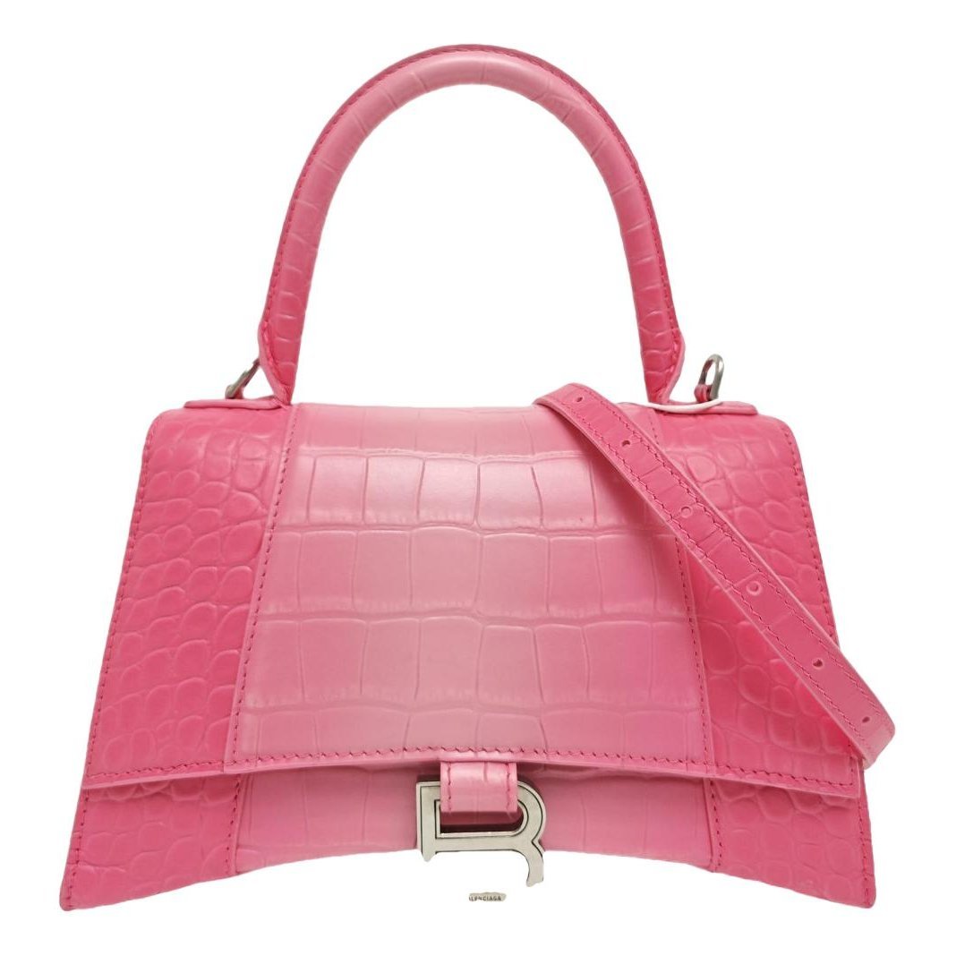 Hourglass leather handbag