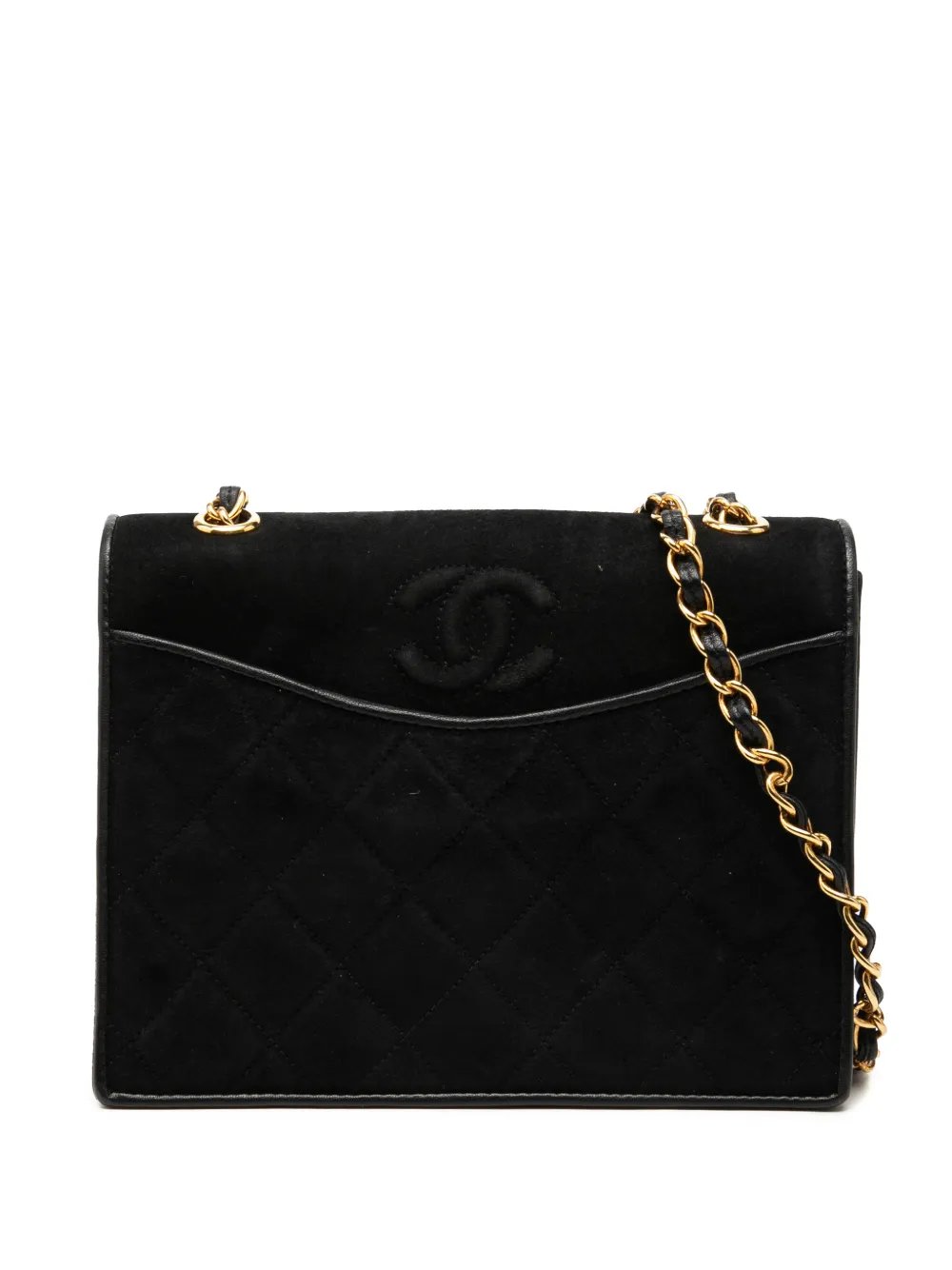 1989-1991 Small CC Quilted Suede Chain crossbody bag