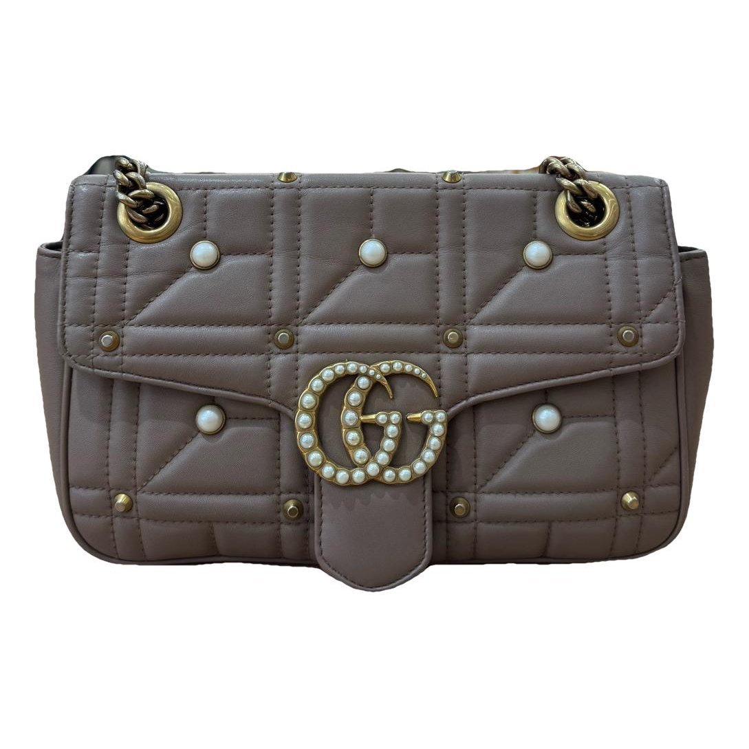 Pearly GG Marmont Flap leather handbag