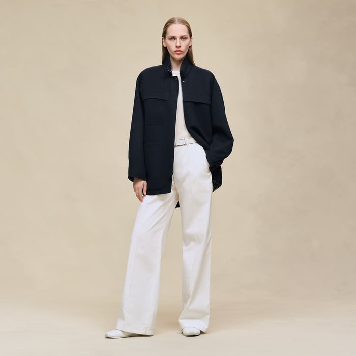 Bleu Marine Short Parka Coat