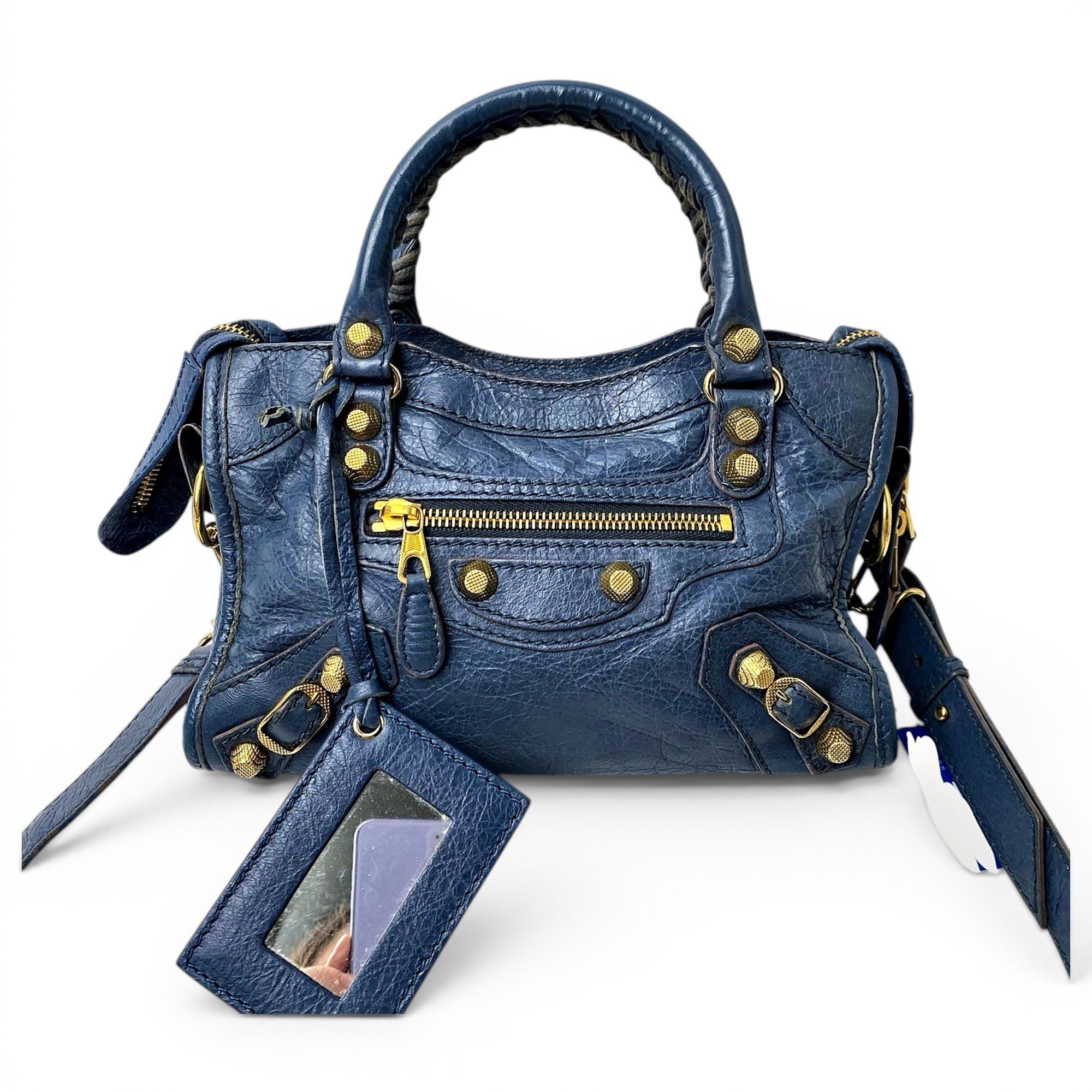 City leather handbag
