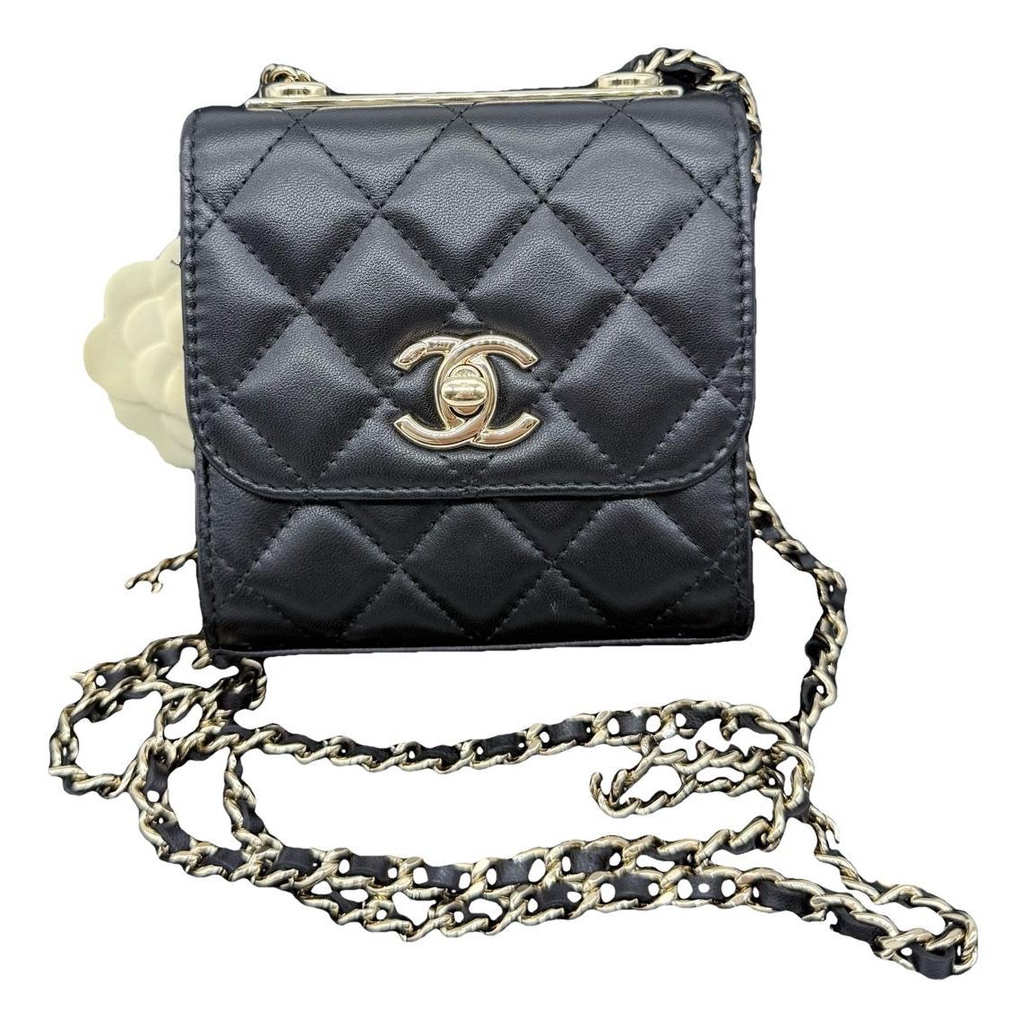 Trendy CC leather handbag