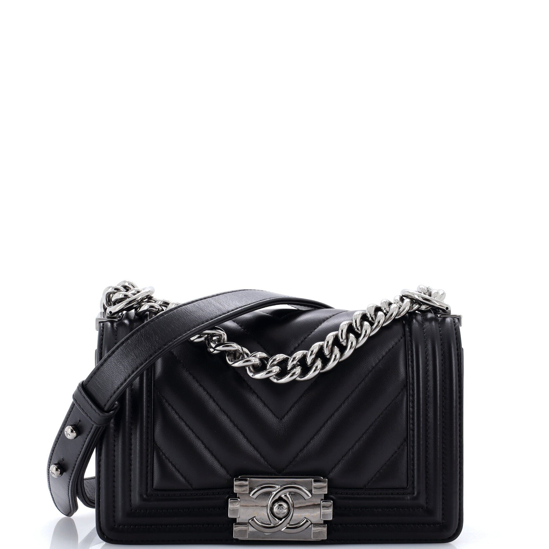 Boy Flap Bag Chevron Lambskin Small