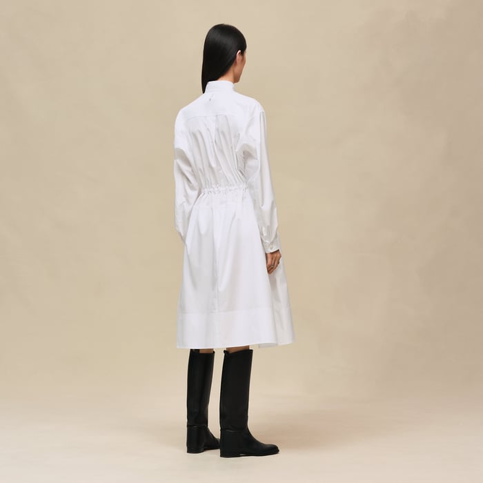 Blanc Drawstring Dress