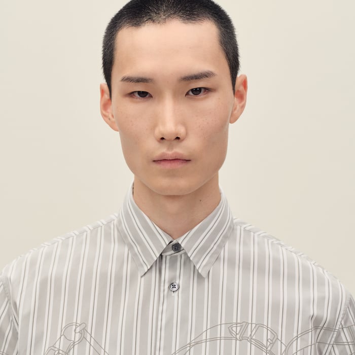Gris "Eperon d'Or 3d Ray" Straight Cut Shirt