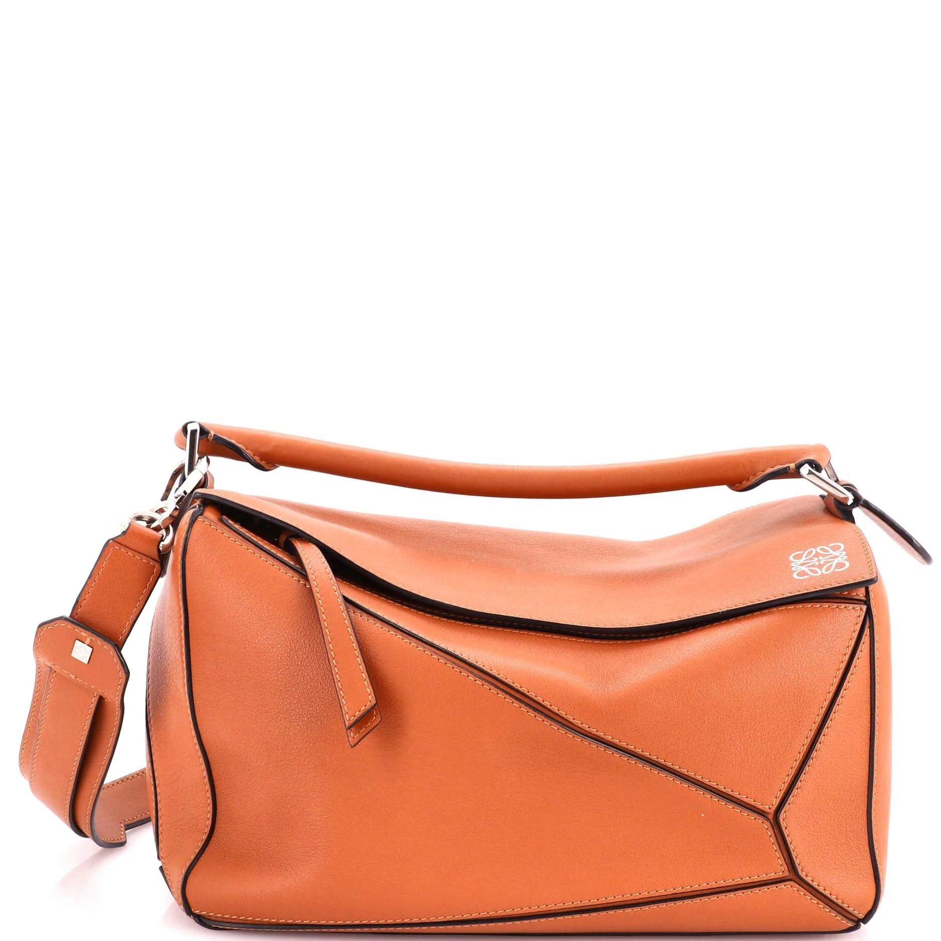 Puzzle leather handbag