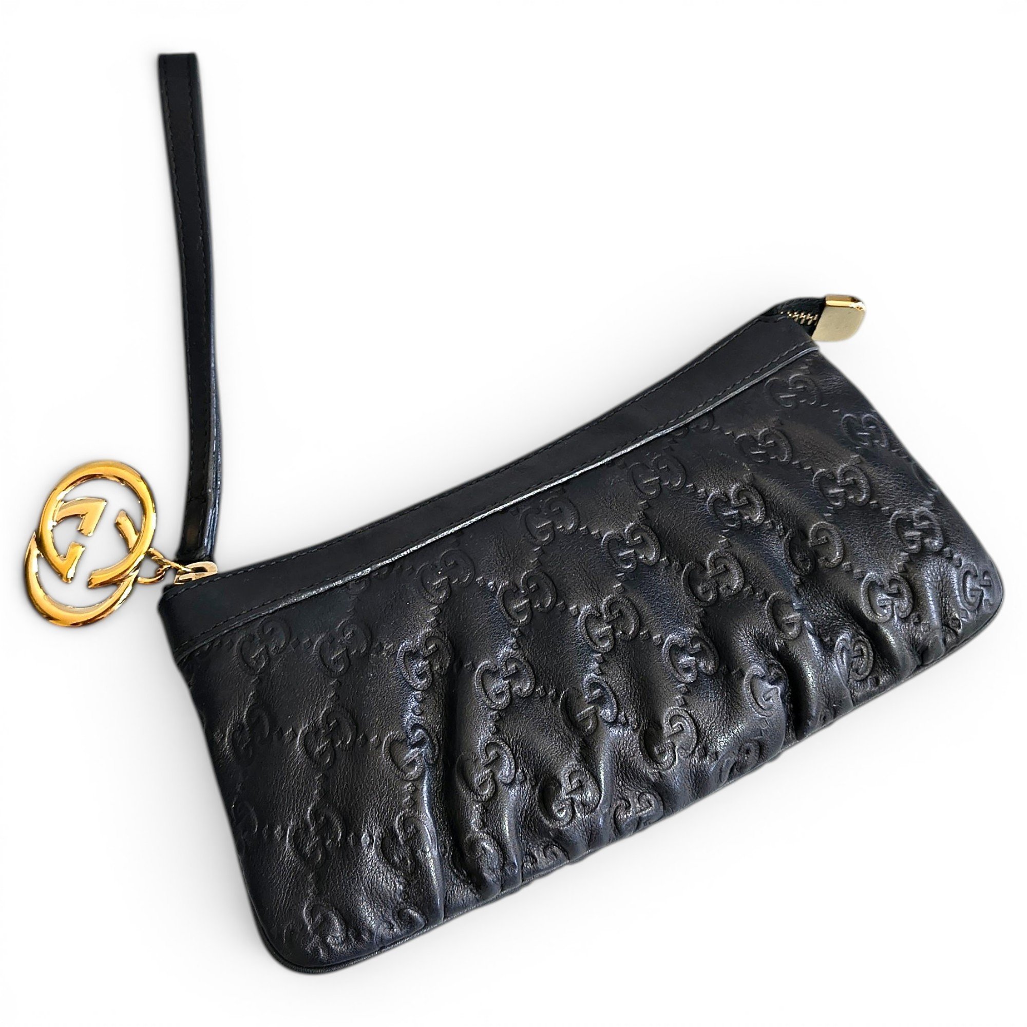 Leather clutch bag