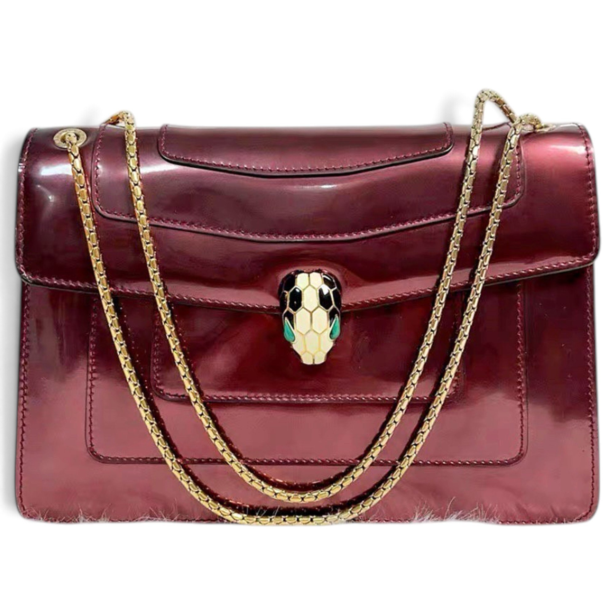 Serpenti patent leather handbag