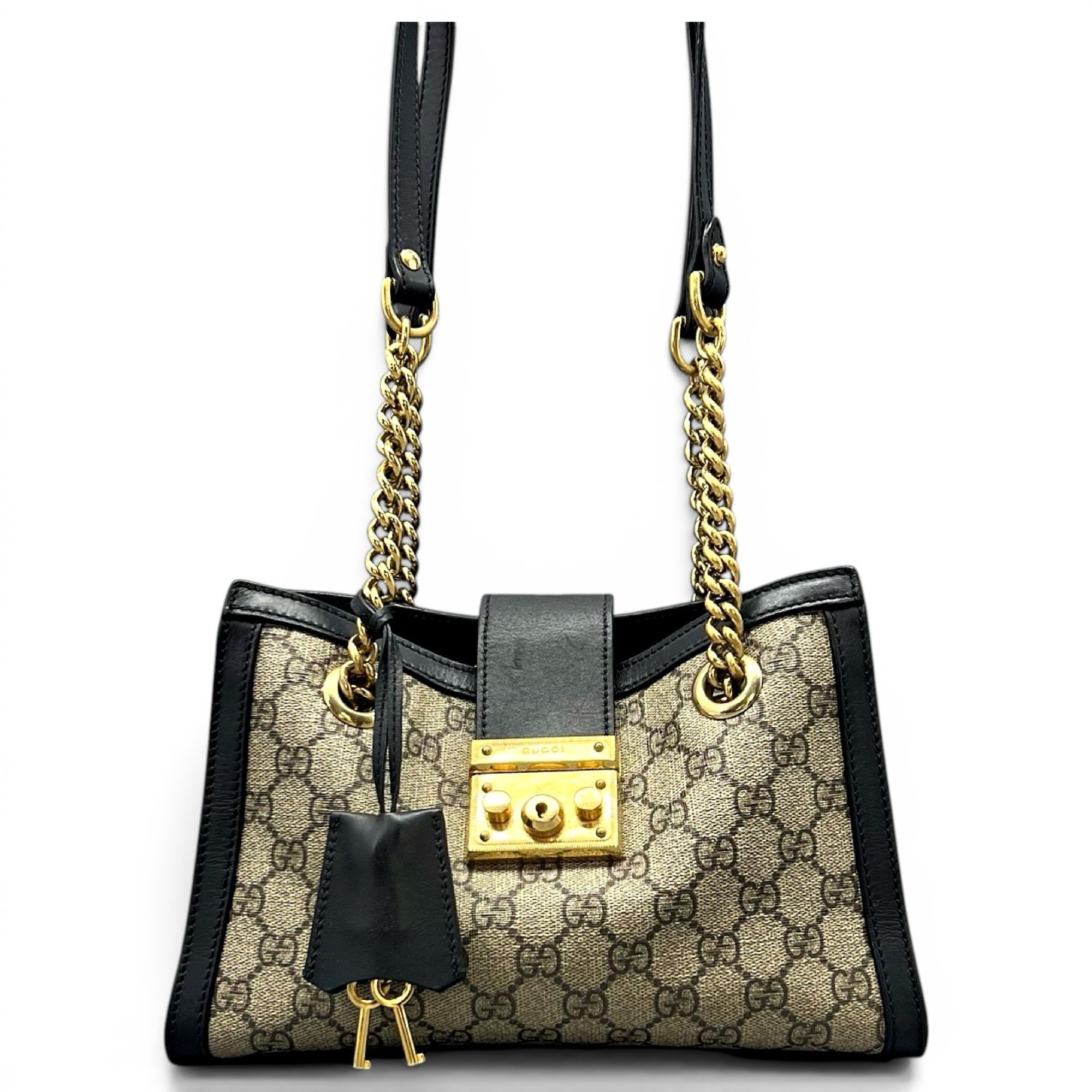 Padlock leather handbag