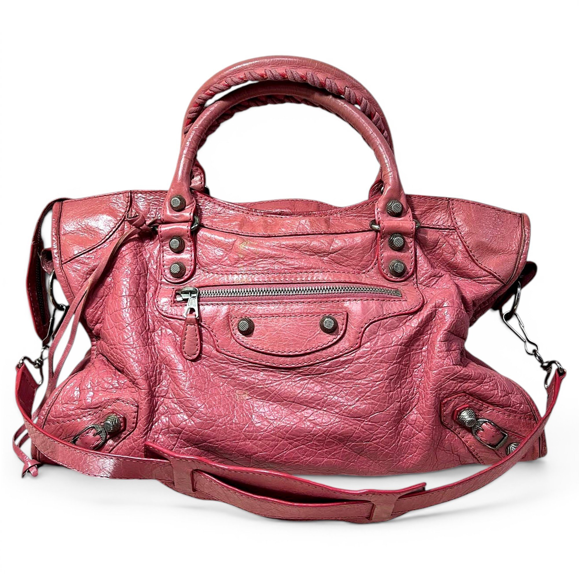 City leather handbag