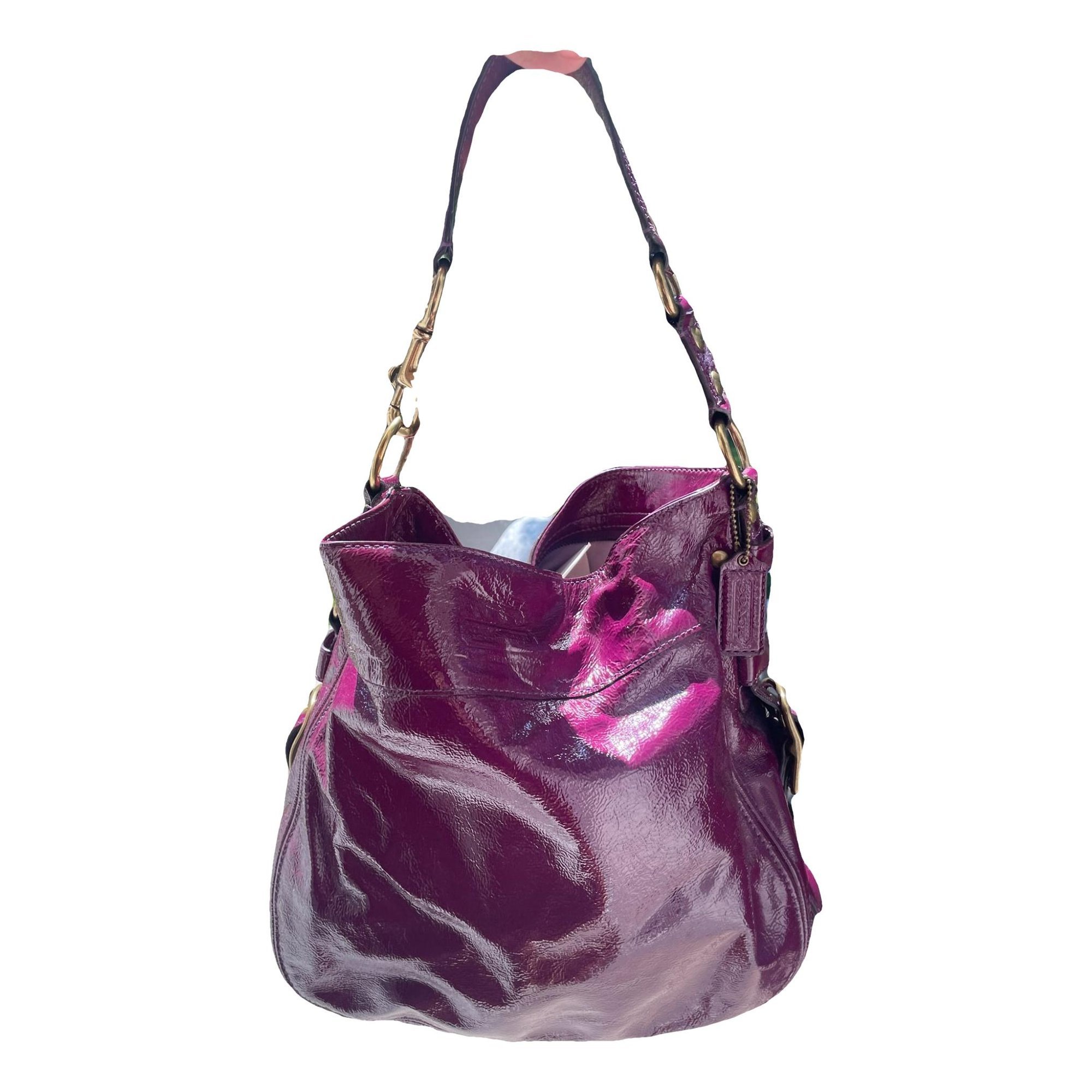 Patent leather satchel