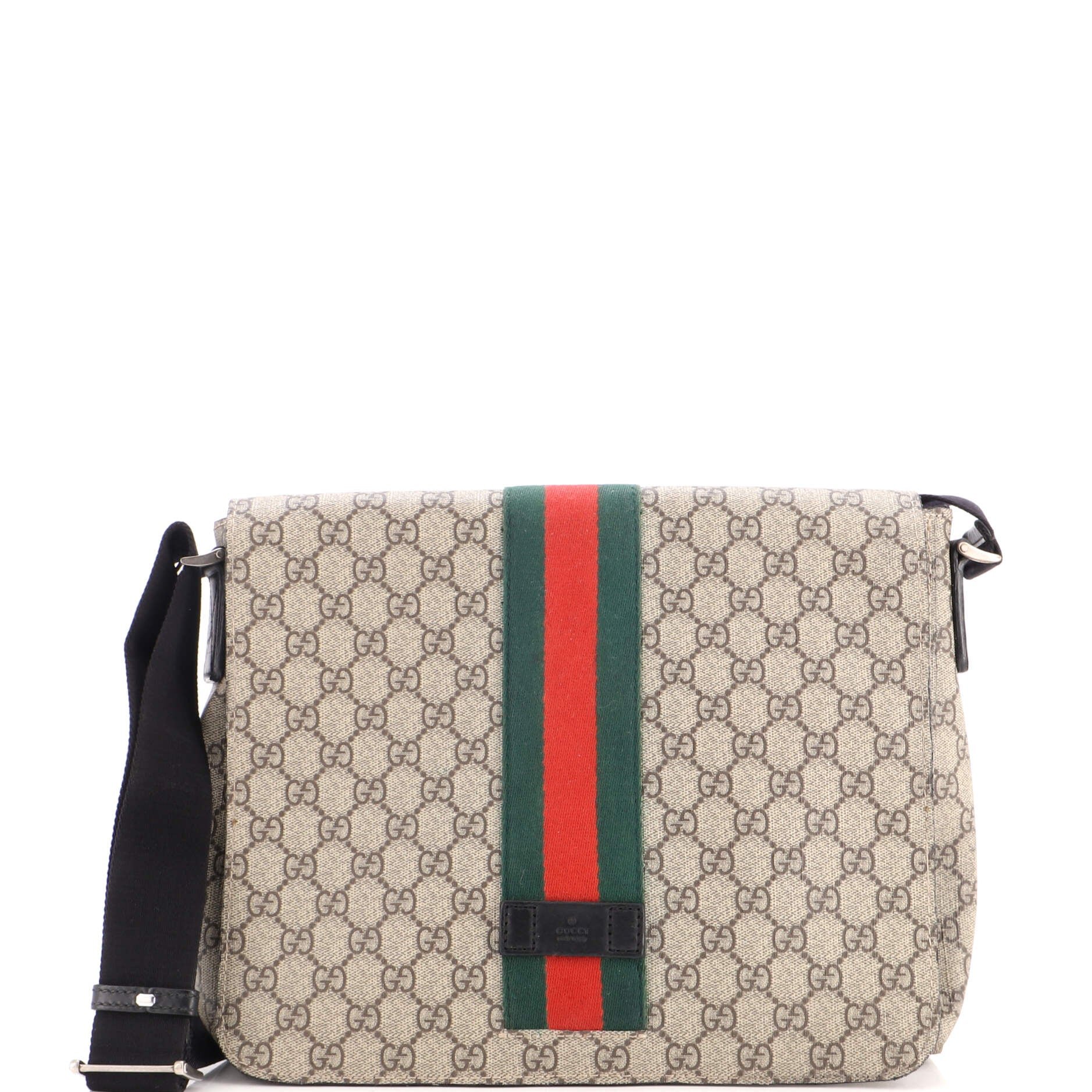 Web Flap Messenger Bag GG Coated Canvas Medium