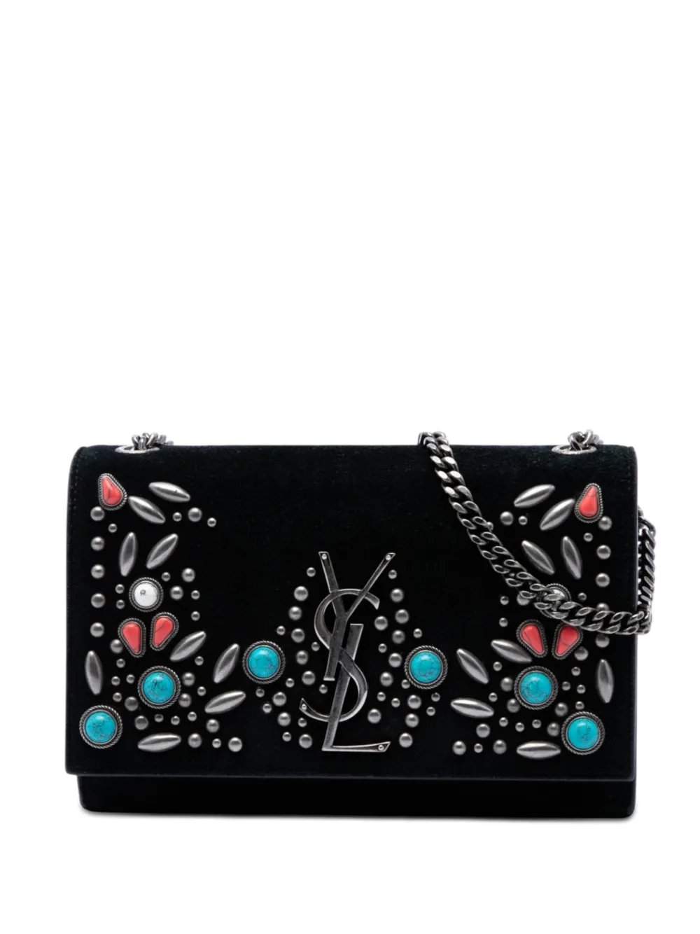 2017 Small Suede Monogram Stone Studded Kate crossbody bag
