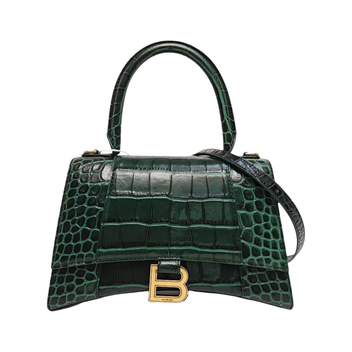 Hourglass leather handbag