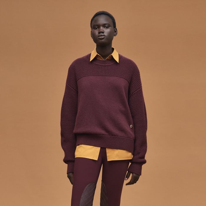 Rouge Bordeaux Cashmere Long-sleeve Sweater