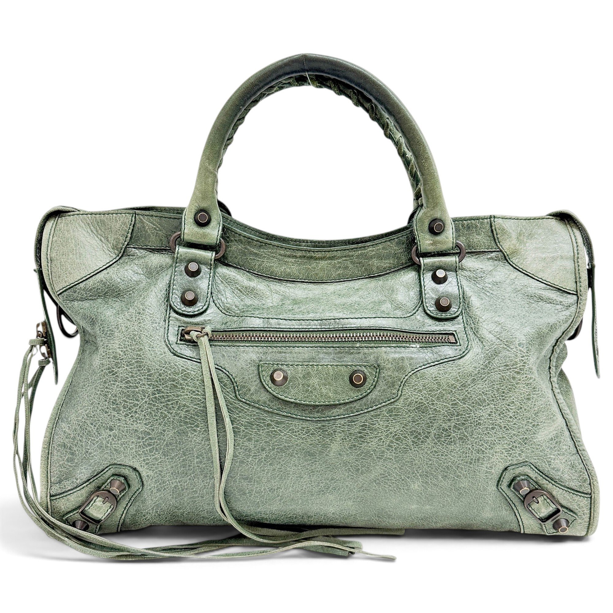 City leather handbag