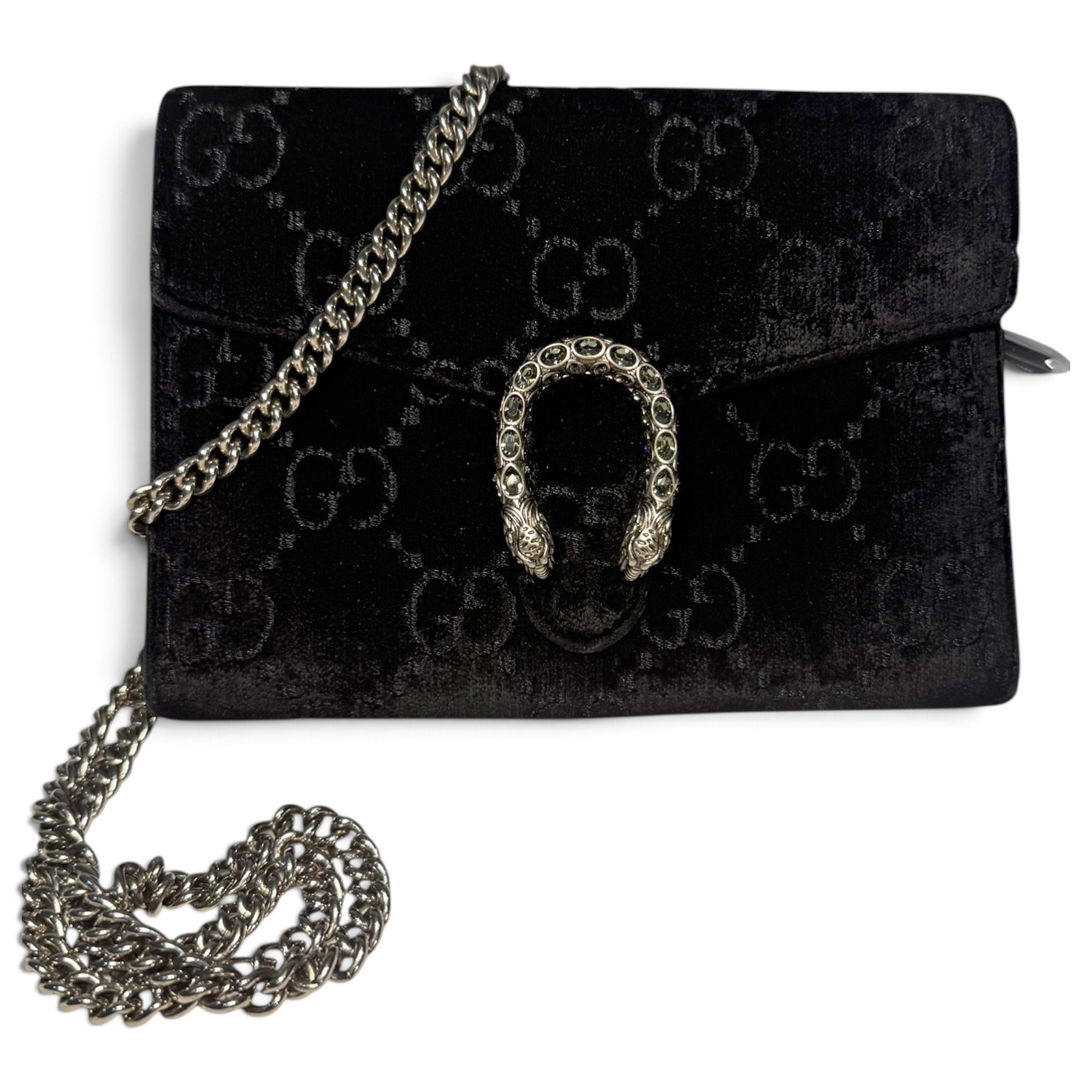 Dionysus Chain Wallet velvet crossbody bag