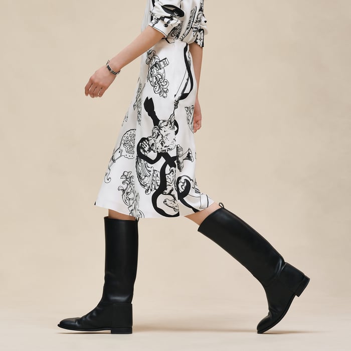 Blanc Nacre "Ferronnerie Remix" Slanted Skirt