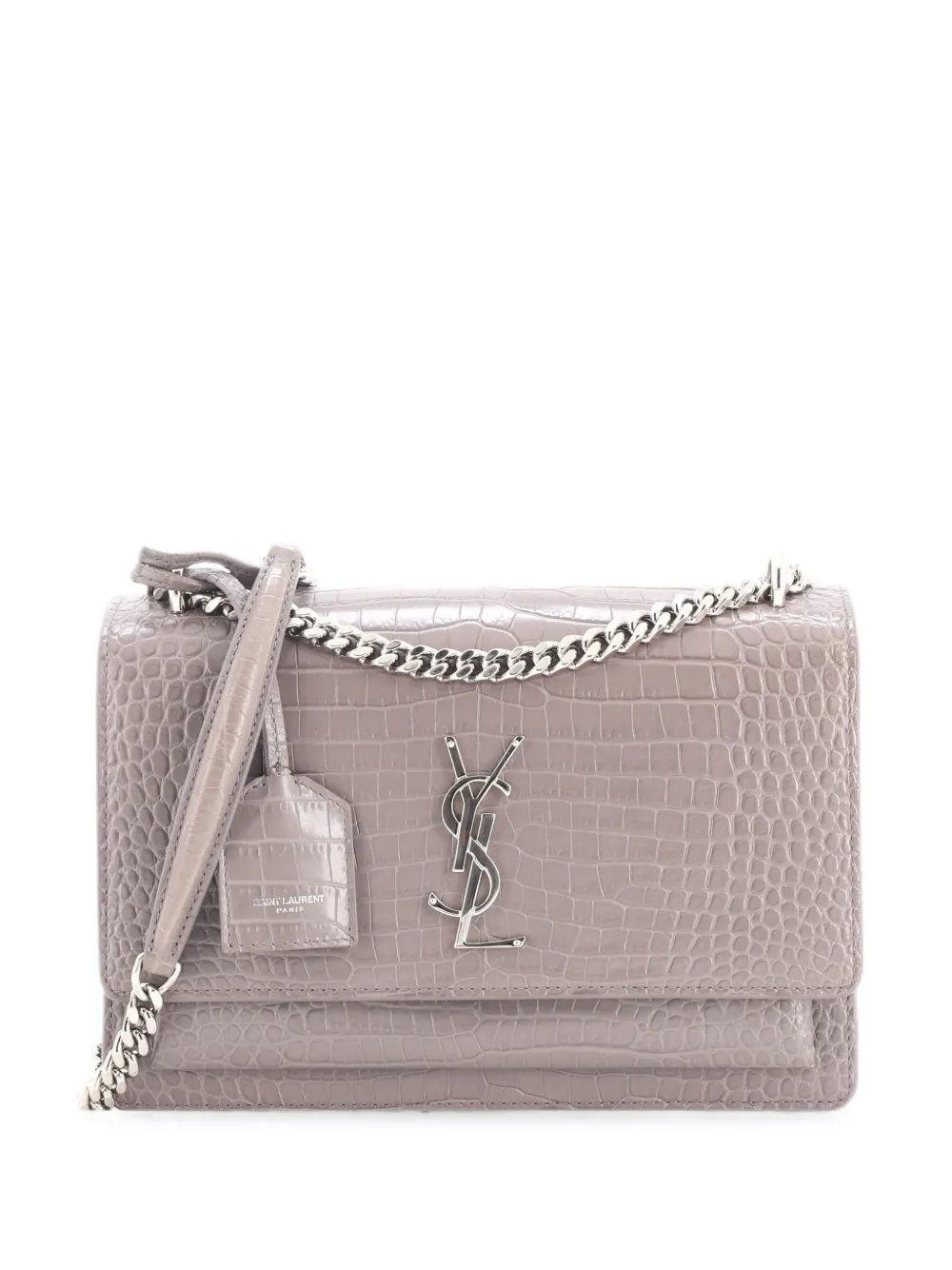 Sunset Crocodile Embossed Leather Medium crossbody bag