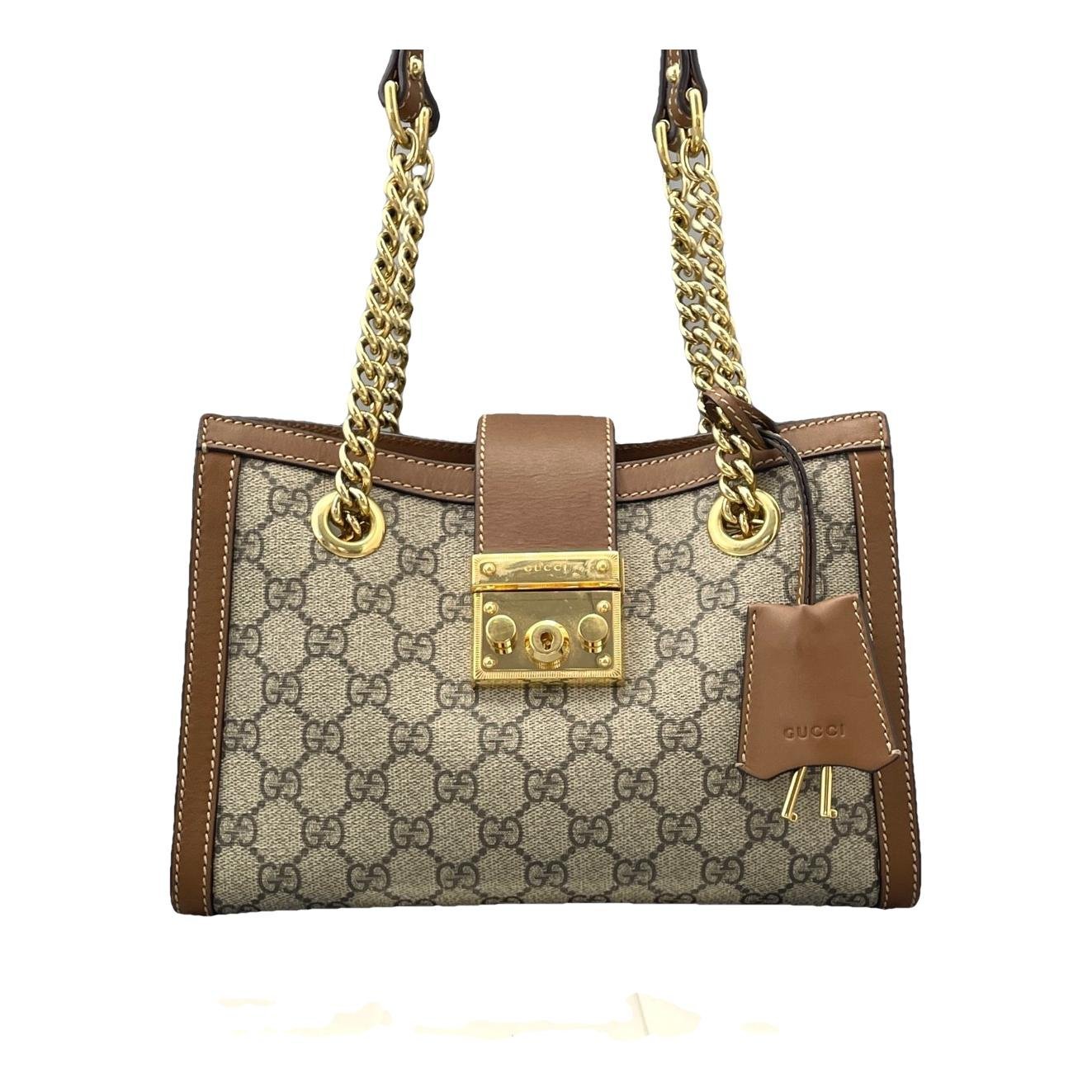 Padlock leather handbag