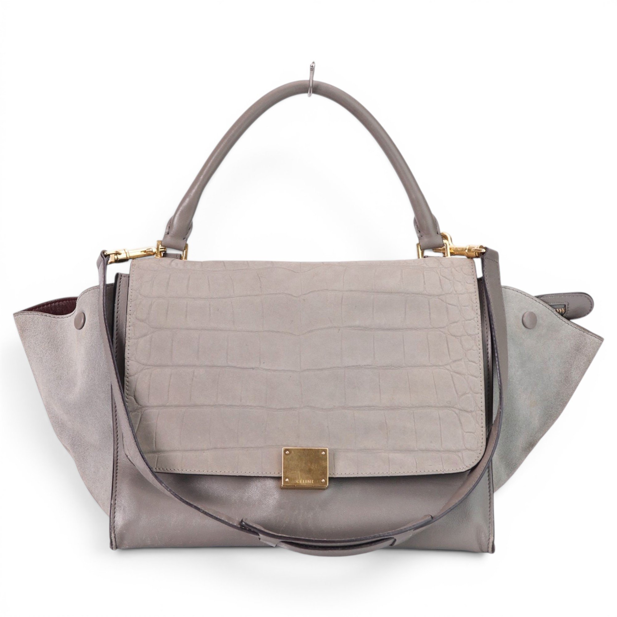 Trapèze leather handbag