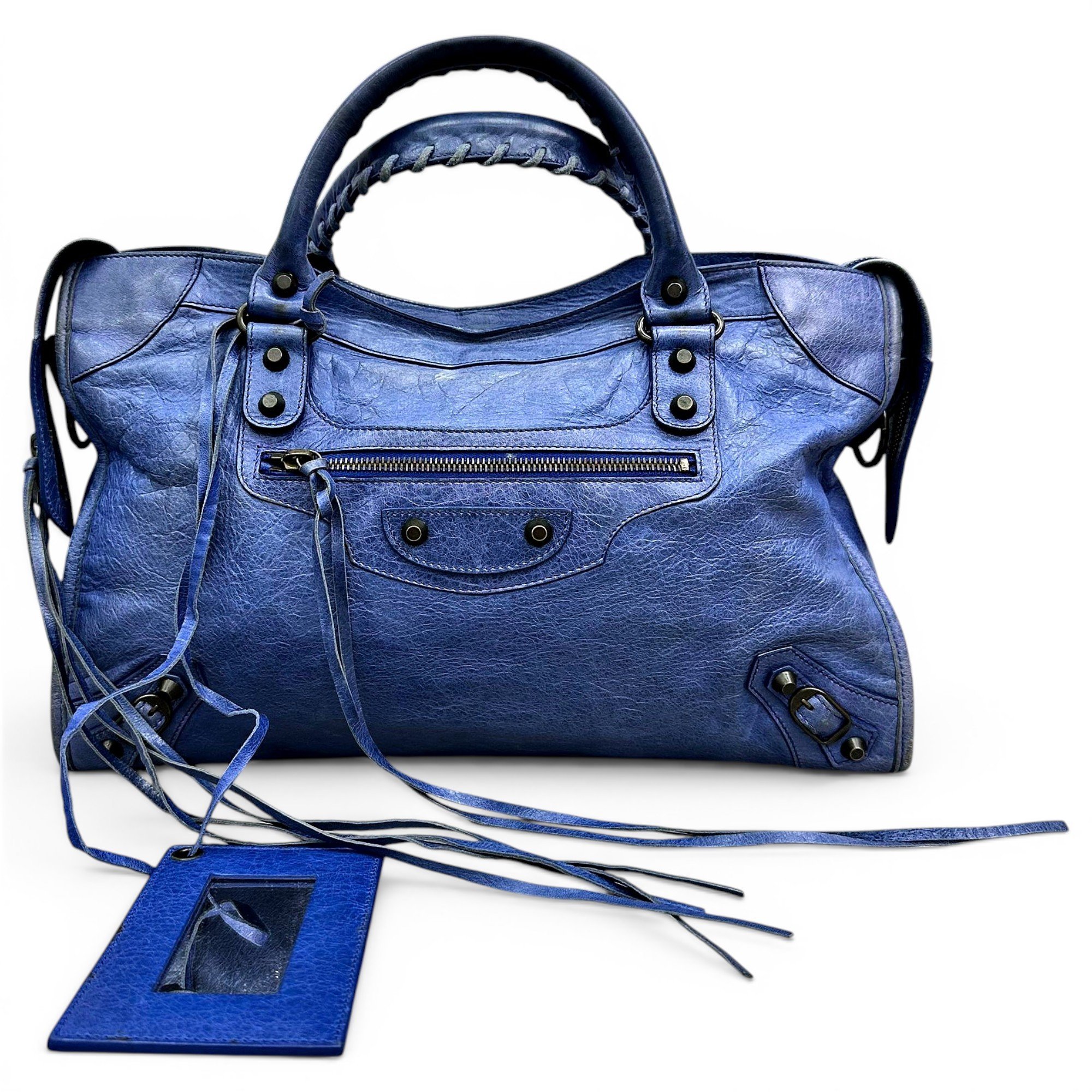 City leather handbag