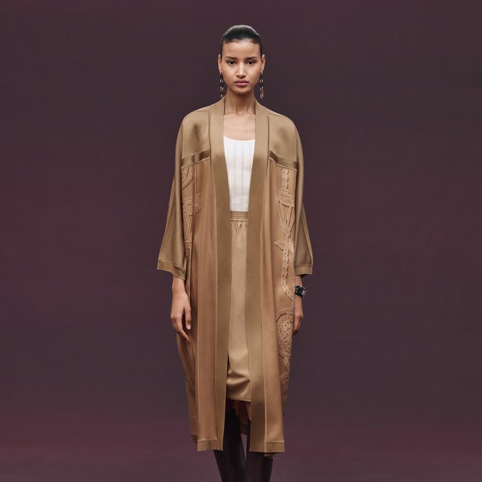 Beige Zénith "l'Enseigne Du Sellier" Long Cardigan