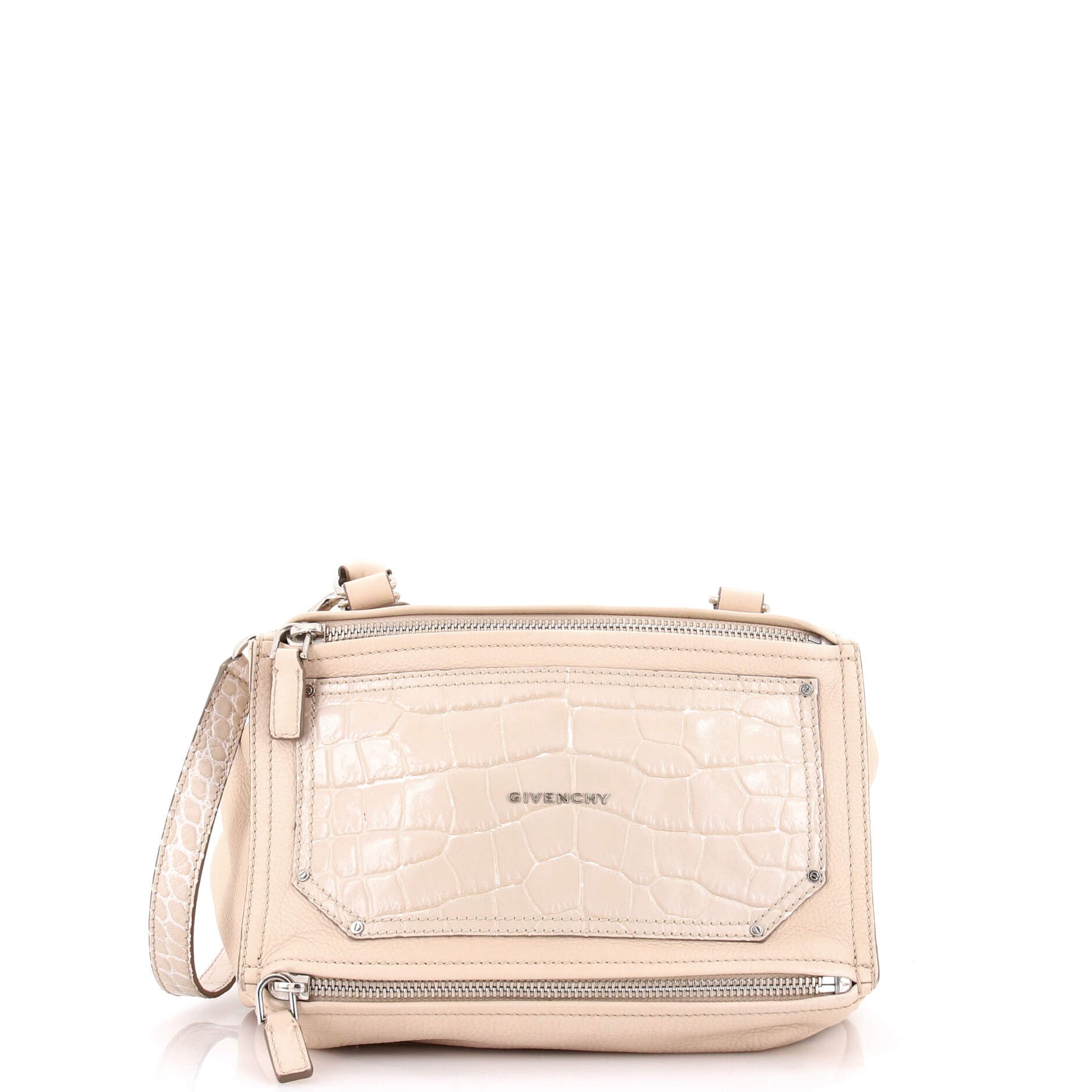 Pandora Bag Leather with Crocodile Embossed Detail Medium