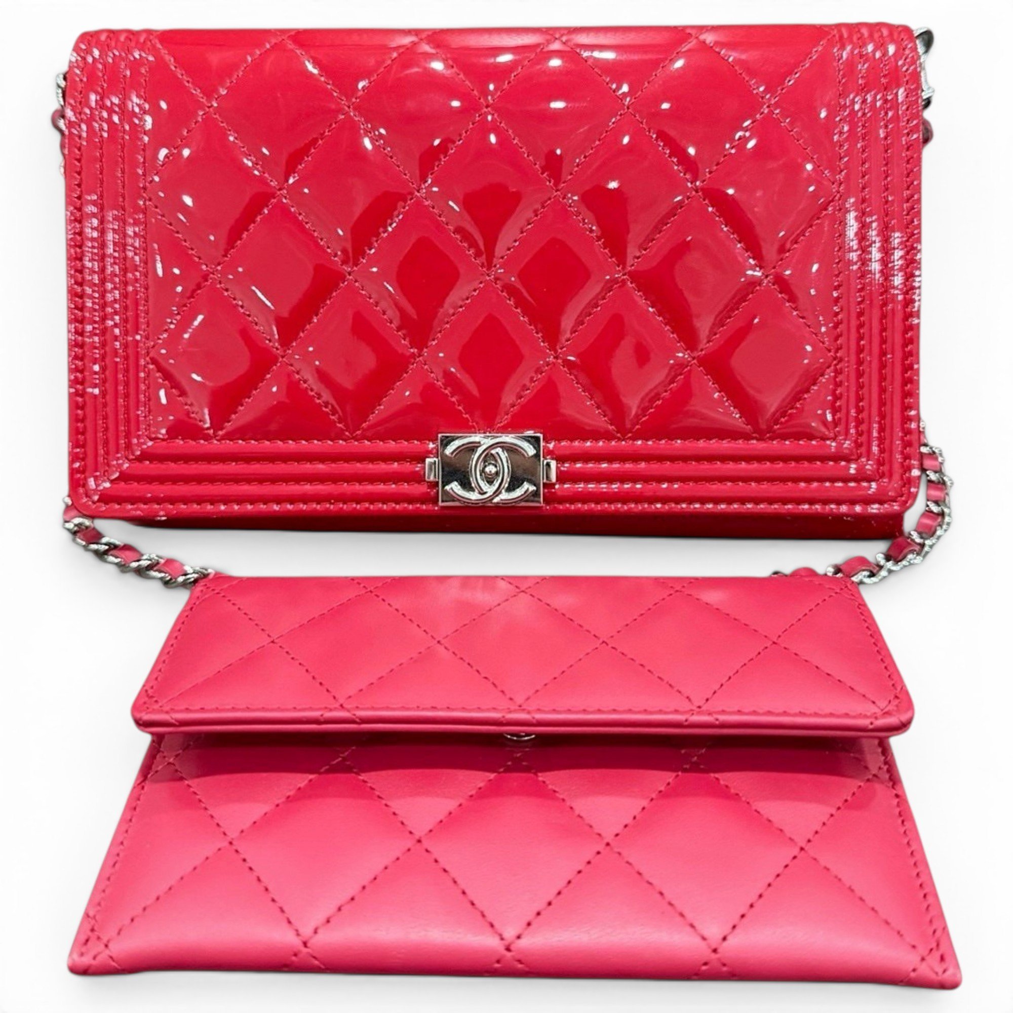 Wallet On Chain Boy Half Flap leather handbag